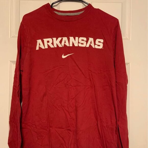 Nike Red Long Sleeve Arkansas Tee - Picture 1 of 4